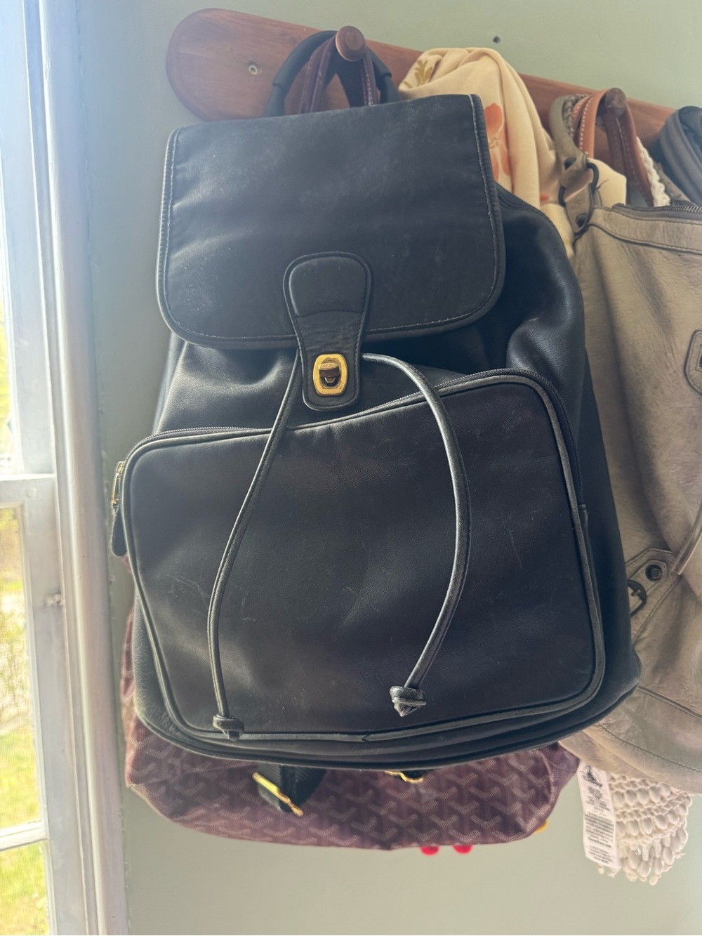 Coach Vintage Black Leather Backpack